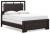 Covetown Dark Brown Queen Panel Bed with Mirrored Dresser