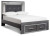 Ashley Lodanna Gray King Panel Bed with 2 Storage Drawers with Dresser