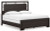 Ashley Covetown Dark Brown King Panel Bed with Mirrored Dresser, Chest and 2 Nightstands