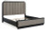 Ashley Rowanbeck Gray Black King Upholstered Panel Bed, Dresser, Mirror and 2 Nightstands