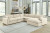Benchcraft Elyza Linen 5-Piece Sectional with LAF Chair / RAF Chaise