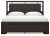 Covetown Dark Brown King Panel Bed with Dresser