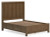 Cabalynn Light Brown Queen Panel Bed with Storage with Mirrored Dresser and Chest