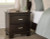 Covetown Dark Brown Full Panel Bed with Mirrored Dresser, Chest and 2 Nightstands