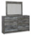 Ashley Baystorm Gray Full Shelf Headboard with Mirrored Dresser and Nightstand