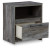 Ashley Baystorm Gray Full Shelf Headboard with Mirrored Dresser and Nightstand