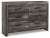 Wynnlow Gray Queen Crossbuck Panel Bed with Dresser
