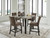 Ashley Jazmore Dark Brown Beige Counter Height Dining Table and 4 Barstools