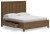 Cabalynn Light Brown King Panel Bed with Storage with Mirrored Dresser