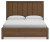Cabalynn Light Brown King Panel Bed with Storage with Mirrored Dresser