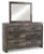 Ashley Wynnlow Gray King Panel Bed with Mirrored Dresser, Chest and 2 Nightstands