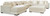 Ashley Lindyn Ivory 6-Piece Sectional with Ottoman