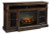 Ashley Roddinton Dark Brown 72" TV Stand with Electric Fireplace