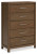 Ashley Cabalynn Light Brown California King Upholstered Bed with Mirrored Dresser, Chest and 2 Nightstands