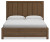Cabalynn Light Brown California King Panel Bed with Storage with Mirrored Dresser and Nightstand
