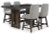 Ashley Burkhaus Dark Brown Counter Height Dining Table and 4 Barstools