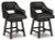 Ashley Tallenger Linen Brown Counter Height Bar Stool (Set of 2)