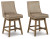 Ashley Tallenger Black Dark Brown Counter Height Bar Stool (Set of 2)