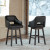 Ashley Tallenger Dark Gray Counter Height Upholstered Barstools (Set of 2)