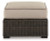 Ashley Coastline Bay Brown Outdoor Ottoman with Cushion