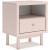 Ashley Wistenpine Blush Twin Upholstered Panel Headboard with Mirrored Dresser and 2 Nightstands