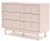 Ashley Wistenpine Blush Twin Upholstered Panel Headboard with Dresser and 2 Nightstands