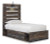 Drystan Multi Twin Panel Bed with 4 Storage Drawers with Mirrored Dresser, Chest and 2 Nightstands
