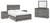 Ashley Bronyan Dark Gray Queen Panel Bed with Mirrored Dresser and 2 Nightstands