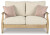 Ashley Clare View Beige Outdoor Sofa and Loveseat with Coffee Table