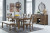 Moriville Grayish Brown Dining Table and 4 Chairs and Bench with Storage