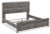 Ashley Bronyan Dark Gray King Panel Bed with Mirrored Dresser and 2 Nightstands