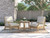 Ashley Clare View Beige 2 Outdoor Chairs with End Table