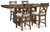 Ashley Moriville Grayish Brown Counter Height Dining Table and 4 Barstools