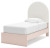 Ashley Wistenpine Blush Twin Upholstered Panel Bed with Dresser and 2 Nightstands