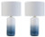 Ashley Lemrich White Teal 2-Piece Table Lamp Set