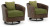 Ashley Horizon Hall Brown Green Outdoor Swivel Lounge Chair with Cushion
