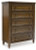 Benchcraft Sturlayne Brown Queen Upholstered Panel Bed, Dresser, Mirror and Chest