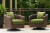 Ashley Horizon Hall Brown Green 2 Lounge Chairs with End Table