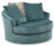 Ashley Laylabrook Teal Oversized Swivel Accent Chair