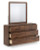 Ashley Hollinaze Walnut Brown Dresser and Mirror