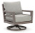 Ashley Hillside Barn Gray Brown Outdoor Swivel Lounge with Cushion