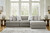 Ashley Avaliyah Ash 3-Piece Sectional with Ottoman 58103/17/46/64/08
