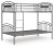 Ashley Hilletran Gray Twin over Twin Bunk Bed with Ladder