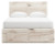 Ashley Lawroy Light Natural Queen Panel Storage Bed and 2 Nightstands