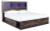 Ashley Drystan Multi King Bookcase Bed with 4 Storage Drawers with Mirrored Dresser, Chest and 2 Nightstands