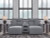 Ashley Modmax II Salt and Pepper 3-Piece Power Reclining Sectional with Chaise and Audio Console