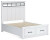 Benchcraft Ashbryn White Natural Queen Panel Storage Bed and 2 Nightstands