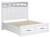 Benchcraft Ashbryn White Natural King Panel Storage Bed, Dresser, Mirror and 2 Nightstands