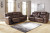 Ashley Stoneland Chocolate Reclining Sofa and Loveseat