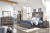 Ashley Drystan Multi Full Panel Bed with 2 Storage Drawers with Mirrored Dresser, Chest and 2 Nightstands